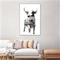 Picture of Ink Bull  _GroupedProduct_Rectangle_Portrait_Canvas_Framed_