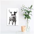 Picture of Ink Bull  _GroupedProduct_Rectangle_Portrait_Unframed_Print_Only_