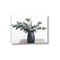 Picture of Black vase with green leafs _GroupedProduct_Rectangle_Landscape_Photography _GroupedProduct_Rectangle_Landscape_Canvas_