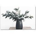 Picture of Black vase with green leafs _GroupedProduct_Rectangle_Landscape_Photography _GroupedProduct_Rectangle_Landscape_Canvas_