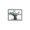 Picture of Black vase with green leafs _GroupedProduct_Rectangle_Landscape_Photography _GroupedProduct_Rectangle_Landscape_Canvas_Framed_