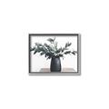Picture of Black vase with green leafs _GroupedProduct_Rectangle_Landscape_Photography _GroupedProduct_Rectangle_Landscape_Canvas_Framed_