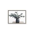 Picture of Black vase with green leafs _GroupedProduct_Rectangle_Landscape_Photography _GroupedProduct_Rectangle_Landscape_Canvas_Framed_