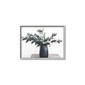 Picture of Black vase with green leafs _GroupedProduct_Rectangle_Landscape_Photography _GroupedProduct_Rectangle_Landscape_Canvas_Framed_