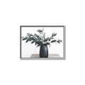 Picture of Black vase with green leafs _GroupedProduct_Rectangle_Landscape_Photography _GroupedProduct_Rectangle_Landscape_Canvas_Framed_