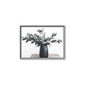 Picture of Black vase with green leafs _GroupedProduct_Rectangle_Landscape_Photography _GroupedProduct_Rectangle_Landscape_Canvas_Framed_