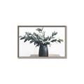 Picture of Black vase with green leafs _GroupedProduct_Rectangle_Landscape_Photography _GroupedProduct_Rectangle_Landscape_Canvas_Framed_
