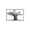 Picture of Black vase with green leafs _GroupedProduct_Rectangle_Landscape_Photography _GroupedProduct_Rectangle_Landscape_Canvas_Framed_