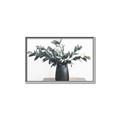 Picture of Black vase with green leafs _GroupedProduct_Rectangle_Landscape_Photography _GroupedProduct_Rectangle_Landscape_Canvas_Framed_