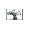 Picture of Black vase with green leafs _GroupedProduct_Rectangle_Landscape_Photography _GroupedProduct_Rectangle_Landscape_Canvas_Framed_