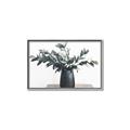 Picture of Black vase with green leafs _GroupedProduct_Rectangle_Landscape_Photography _GroupedProduct_Rectangle_Landscape_Canvas_Framed_
