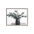 Picture of Black vase with green leafs _GroupedProduct_Rectangle_Landscape_Photography _GroupedProduct_Rectangle_Landscape_Canvas_Framed_