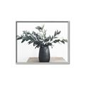 Picture of Black vase with green leafs _GroupedProduct_Rectangle_Landscape_Photography _GroupedProduct_Rectangle_Landscape_Canvas_Framed_