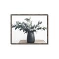 Picture of Black vase with green leafs _GroupedProduct_Rectangle_Landscape_Photography _GroupedProduct_Rectangle_Landscape_Canvas_Framed_