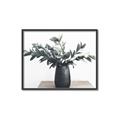Picture of Black vase with green leafs _GroupedProduct_Rectangle_Landscape_Photography _GroupedProduct_Rectangle_Landscape_Canvas_Framed_