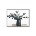 Picture of Black vase with green leafs _GroupedProduct_Rectangle_Landscape_Photography _GroupedProduct_Rectangle_Landscape_Canvas_Framed_