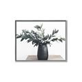 Picture of Black vase with green leafs _GroupedProduct_Rectangle_Landscape_Photography _GroupedProduct_Rectangle_Landscape_Canvas_Framed_
