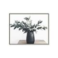 Picture of Black vase with green leafs _GroupedProduct_Rectangle_Landscape_Photography _GroupedProduct_Rectangle_Landscape_Canvas_Framed_