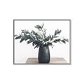 Picture of Black vase with green leafs _GroupedProduct_Rectangle_Landscape_Photography _GroupedProduct_Rectangle_Landscape_Canvas_Framed_
