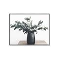 Picture of Black vase with green leafs _GroupedProduct_Rectangle_Landscape_Photography _GroupedProduct_Rectangle_Landscape_Canvas_Framed_