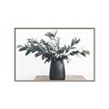 Picture of Black vase with green leafs _GroupedProduct_Rectangle_Landscape_Photography _GroupedProduct_Rectangle_Landscape_Canvas_Framed_