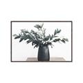 Picture of Black vase with green leafs _GroupedProduct_Rectangle_Landscape_Photography _GroupedProduct_Rectangle_Landscape_Canvas_Framed_