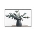 Picture of Black vase with green leafs _GroupedProduct_Rectangle_Landscape_Photography _GroupedProduct_Rectangle_Landscape_Canvas_Framed_