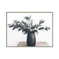 Picture of Black vase with green leafs _GroupedProduct_Rectangle_Landscape_Photography _GroupedProduct_Rectangle_Landscape_Canvas_Framed_