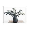 Picture of Black vase with green leafs _GroupedProduct_Rectangle_Landscape_Photography _GroupedProduct_Rectangle_Landscape_Canvas_Framed_