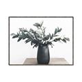 Picture of Black vase with green leafs _GroupedProduct_Rectangle_Landscape_Photography _GroupedProduct_Rectangle_Landscape_Canvas_Framed_