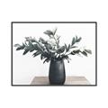 Picture of Black vase with green leafs _GroupedProduct_Rectangle_Landscape_Photography _GroupedProduct_Rectangle_Landscape_Canvas_Framed_