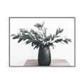 Picture of Black vase with green leafs _GroupedProduct_Rectangle_Landscape_Photography _GroupedProduct_Rectangle_Landscape_Canvas_Framed_