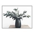 Picture of Black vase with green leafs _GroupedProduct_Rectangle_Landscape_Photography _GroupedProduct_Rectangle_Landscape_Canvas_Framed_