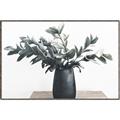 Picture of Black vase with green leafs _GroupedProduct_Rectangle_Landscape_Photography _GroupedProduct_Rectangle_Landscape_Canvas_Framed_