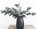 Picture of Black vase with green leafs _GroupedProduct_Rectangle_Landscape_Photography _GroupedProduct_Rectangle_Landscape_Unframed_Print_Only_