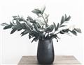 Picture of Black vase with green leafs _GroupedProduct_Rectangle_Landscape_Photography _GroupedProduct_Rectangle_Landscape_Unframed_Print_Only_