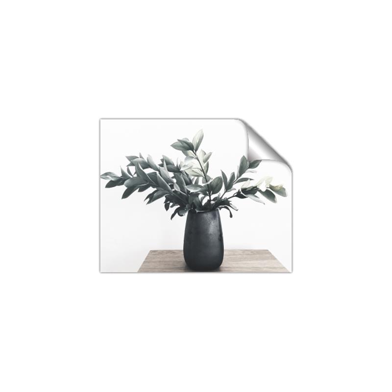Picture of Black vase with green leafs _GroupedProduct_Rectangle_Landscape_Photography _GroupedProduct_Rectangle_Landscape_Unframed_Print_Only_