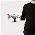 Picture of Black vase with green leafs _GroupedProduct_Rectangle_Landscape_Photography _GroupedProduct_Rectangle_Landscape_Canvas_
