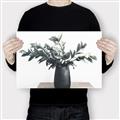 Picture of Black vase with green leafs _GroupedProduct_Rectangle_Landscape_Photography _GroupedProduct_Rectangle_Landscape_Canvas_