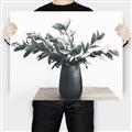 Picture of Black vase with green leafs _GroupedProduct_Rectangle_Landscape_Photography _GroupedProduct_Rectangle_Landscape_Canvas_
