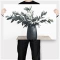 Picture of Black vase with green leafs _GroupedProduct_Rectangle_Landscape_Photography _GroupedProduct_Rectangle_Landscape_Canvas_