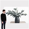 Picture of Black vase with green leafs _GroupedProduct_Rectangle_Landscape_Photography _GroupedProduct_Rectangle_Landscape_Canvas_