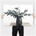 Picture of Black vase with green leafs _GroupedProduct_Rectangle_Landscape_Photography _GroupedProduct_Rectangle_Landscape_Canvas_