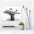 Picture of Black vase with green leafs _GroupedProduct_Rectangle_Landscape_Photography _GroupedProduct_Rectangle_Landscape_Canvas_