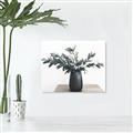 Picture of Black vase with green leafs _GroupedProduct_Rectangle_Landscape_Photography _GroupedProduct_Rectangle_Landscape_Canvas_