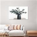 Picture of Black vase with green leafs _GroupedProduct_Rectangle_Landscape_Photography _GroupedProduct_Rectangle_Landscape_Canvas_