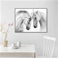 Picture of Face Off Horses _GroupedProduct_Rectangle_Landscape_Photography _GroupedProduct_Rectangle_Landscape_Canvas_Framed_