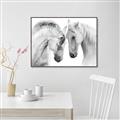 Picture of Face Off Horses _GroupedProduct_Rectangle_Landscape_Photography _GroupedProduct_Rectangle_Landscape_Canvas_Framed_