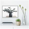 Picture of Black vase with green leafs _GroupedProduct_Rectangle_Landscape_Photography _GroupedProduct_Rectangle_Landscape_Canvas_Framed_