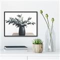 Picture of Black vase with green leafs _GroupedProduct_Rectangle_Landscape_Photography _GroupedProduct_Rectangle_Landscape_Canvas_Framed_